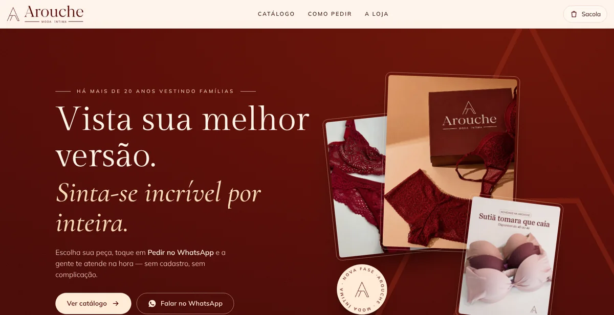 Arouche Moda Íntima homepage
